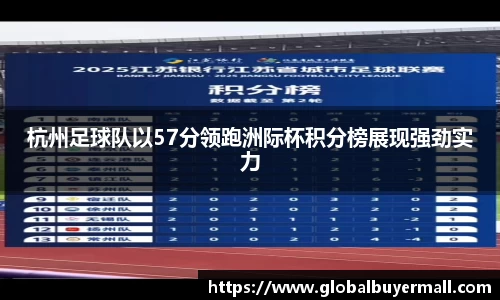杭州足球队以57分领跑洲际杯积分榜展现强劲实力